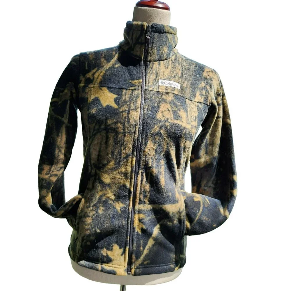 Columbia Boys Zing III Timberwolf Printed Fleece Jacket Size M‎